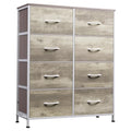 WLIVE Fabric Dresser for Bedroom, Tall Dresser with 8 Drawers, Storage Tower with Fabric Bins, Double Dressers, Chest of Drawers for Closet, Living Room, Hallway, Greige - color: Greige, style: General