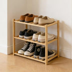 Small Shoe Rack, Multipurpose 3 Tier Shoe Organizers Rack，Small Bamboo Shelfs for Shoes, Plants, Books, Living Room, Hallway Bedroom, Bathroom (3 Tier) - size: 3 Tier
