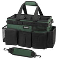SCAVATA Wearable Cleaning Caddy Bag, Cleaning Caddy Supplies Organizer with Handle & Shoulder Straps for Housekeepers, Under Sink & Car Cleaning Tool Organizers with 4 Foldable Divider (TreeGreen) - color: TreeGreen