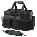 SCAVATA Wearable Cleaning Caddy Bag, Cleaning Caddy Supplies Organizer with Handle & Shoulder Straps for Housekeepers, Under Sink & Car Cleaning Tool Organizers with 4 Foldable Divider (TreeGreen) - color: TreeGreen