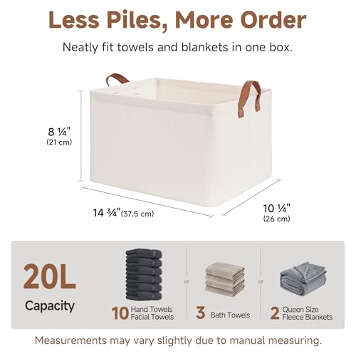 StorageWorks Closet Storage Bins, Storage Baskets for Shelves, Closet Organizers and Storage Bins with Metal Frame, Handles, Natural Color, 2-Pack - color: Natural Color, size: 14 ¾" L x 10 ¼" W x 8 ¼" H
