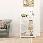 4-Tier Small Shoe Rack .Stackable Shoe Shelf Storage Organizer for Entryway Hallway Closet Bathroom Living Room (1-White) - color: White-1