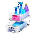 madesmart 2 Tier Organizer, Under Cabinet Storage with Pull Out Sliding Drawers, for Cleaning Supplies, Pantry, Undersink, Sponges, Bottles & Bath, Adjustable Dividers & Pull Out Baskets, Frost - size: 1-Pack