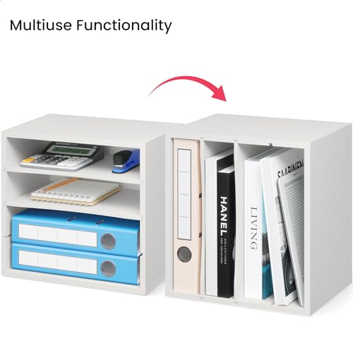 Ballucci 4-Tier Paper Organizer for Desk, Stackable Organizer Tray, Desk Storage Shelves, Stacking Letter Paper Tray Sorter for Classroom, Office, White - color: White, size: 4 Tier Standard