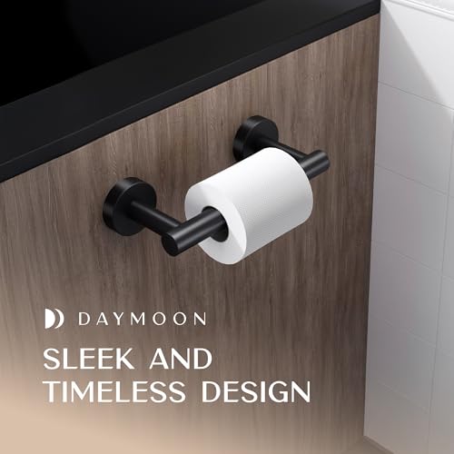 Day Moon™ - Toilet Paper Holder - Modern Roll Holder for Bathroom - 1 Pack - Wall Mount - Classic, Black - color: Matte Black, size: Classic 1 Pack