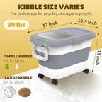 HOYTAMDA 20-30Lbs Rice Container,Collapsible Airtight Food Storage Containers with Wheels,Handle,Rice Storage Container with Small Bin and Scoop - color: Clear/20-30lbs