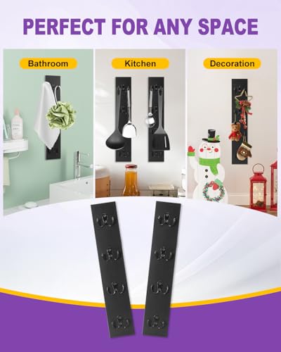 UCEC Vertical Key Holder Wall Mount – Solid Wood Key Rack with Hooks, Space-Saving Organizer for Entryway, Garage & RV – Easy Install, Wall Hooks for Hanging, Black - color: Black
