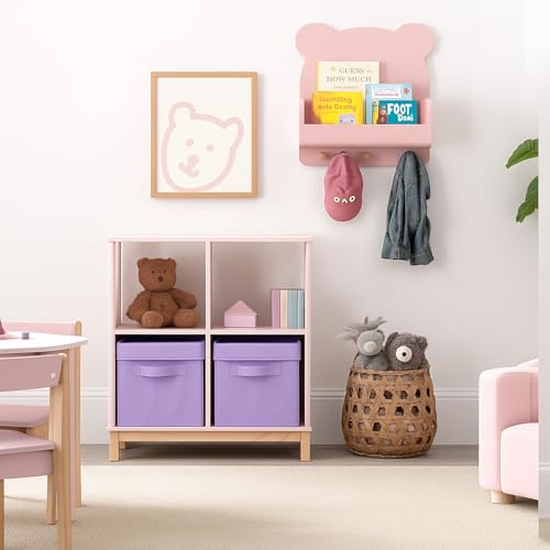 ShellKingdom Storage Bins, Foldable Fabric Storage Cubes with Lid, Clothes Storage Organizer Drawer For Closet Toys Storage, 10.5 X 10.5 X 11 INCH, 2 Pack (Lavender) - color: Lavender, size: 11 inch (2 Pack)