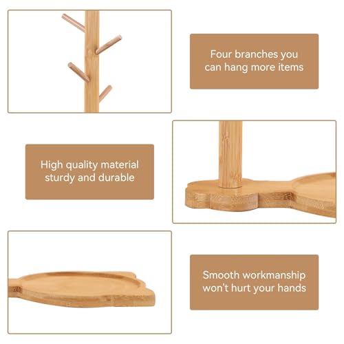 Cyrank Key Tray, Jewelry Tray Key Holder Key Bowl for Entryway Table Wood Key Tray for Entryway Earring Holder Rack Jewelry Organizer Tray 01 No Cat Statue - color: 01