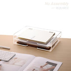 SANRUI Stackable Paper Tray,Acrylic File Organizer,Paper Tray Organizer for Desk,Clear Office Desk Organization for Office, Home or School，2 Tier - style: Enlarged File Trays 2 Tier