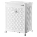 WESAPPINC Rolling Laundry Hamper with Wheels and Lid, Plastic Laundry Basket with Handle, Rolling Divided Cart for Small Spaces, Bathroom, Bedroom, White - color: 100L White