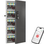 WeHere 120-Key Smart Key Lock Box Wall Mount – Commercial Key Cabinet with App, Keypad, Bluetooth & WiFi Unlock (Sold Separately), Access Log Tracking, Key Management for School, Property, Office - size: 120 keys(smart)