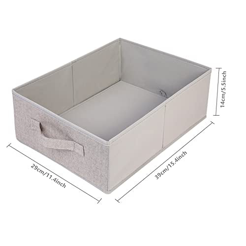 BOMKEE Clothings Collapsible Storage Bins, Foldable Drawer Organizers Closet Storage Baskets Cube Storage Bin for Bedroom Living Room (4 Pack, Grey, 15.4x11.4x5.5inch) - color: Grey, size: 15.4x11.4x5.5inch