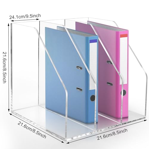 Acrylic Paper Tray Stackable Letter Organizers, Clear Paper Desk Organizer, 3-Tier, Desk A4 File Holder for Office Document Desktop File - style: Vertical-1Pack