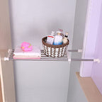 Hershii Expandable Closet Tension Shelf Rod Adjustable Storage Rack Heavy Duty DIY Organizer Divider for Wardrobe Cupboard Kitchen Bathroom - size: 82-117.5cm/32.28-46.25inches