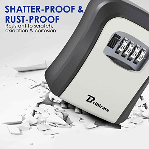Key Lock Box, Waterproof Combination Lockbox Wall Mount 4 Digits, Resettable Key Hider, Upgraded Large Capacity Password Box for House Keys, Car Keys, ID Cards with Mounting Kit - size: 1 Pack