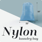 Nylon XL Laundry Bag - Locking Drawstring Closure, Machine Washable, These Large Bags Will Fit a Laundry Basket and Strong Enough to Carry up to Two Loads of Clothes (Light Blue | 22" x 32") - color: Light Blue, size: 22" x 32"