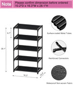 Autonomier 5-Tier Extra Small Shoe Rack (16.3" Wide), Narrow Space-Saving Organizer for Small Spaces, Non-Woven Fabric Lightweight Shoe Shelves, for Closet, Front Door, Entryway, Kids/Toddler/Adults - size: 5-Tier