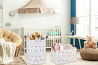 Sanjiaofeng Rectangular Kids Basket Flower Storage Bins,Girls Storage Basket with Handles.Clothers,Books,Kid's Gifts Bins. (Dried flower) - color: Dried flower