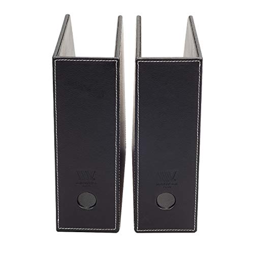 MobileVision Executive Leather Vertical File Folder Holder & Office Product Organizer, Store Files, Magazines, Notepads, Books and more, 2 Pack Combo Set - color: Executive Leather