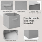 11 Inch Fabric Storage Bins, Storage Cubes, Collapsible Cube Storage Box, Fabric Closet Organizers with Handle for Home, Office, Shelf, Closets, Bedroom, Living Room, Grey, 18 Pack - size: 18 PACK