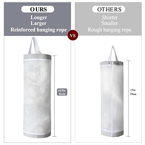 TOGETRUE Plastic Bag Holder, Mesh Grocery Bag Holder Hanging Storage Bag Dispenser (White 2 Packs) - color: White 2 Packs