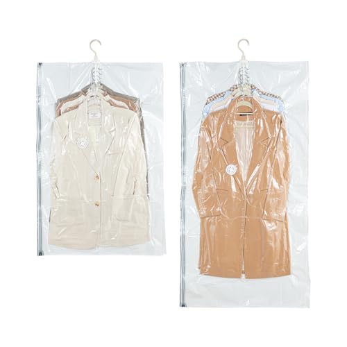 Hanging Vacuum Storage Bags – 2 Pack (1 Long, 1 Short) Hanging Vacuum Seal Bags for Clothing, Closet Organizer Space Saver for Suits, Jackets & Coats - size: 2 Combo