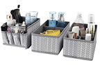 VERONLY Cosmetic Storage Bins Makeup Organizer, Adjustable Multifunction Storage Box Desk Drawer Divider for Makeup Brushes, Bathroom Countertop or Dresser, Set of 3 (Grey) - style: Tree Branch Pattern 3PC