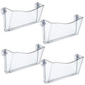 Azar Displays 250055 Clear Plastic Wall Mount File Holder with Suction Cups, 4-Pack - color: CLEAR, style: Suction Cup