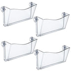 Azar Displays 250055 Clear Plastic Wall Mount File Holder with Suction Cups, 4-Pack - color: CLEAR, style: Suction Cup
