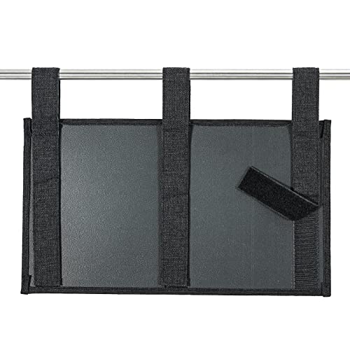 Zafit Linen Bedside Caddy, Bedside Storage Organizer for Hospital Beds, College Dorm Rooms or Baby Bed (6 Pockets-Black) - color: Black, size: 6 Pockets