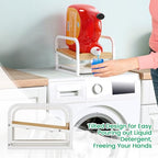 Laundry Detergent Holder Liquid Laundry Detergent Riser and Stand with Drip Tray for Laundry Room Organization (Tilted-White) - style: Tilted-White