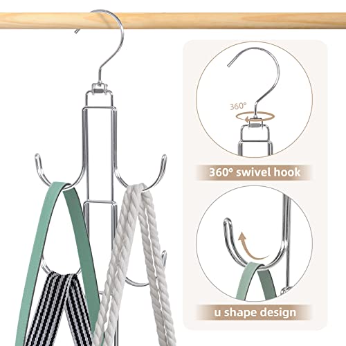 Purse Hanger Organizer for Closet, 2 Pack Handbag Storage Organizer, Hanging Purse Holder for Closet Organization and Space Saving, Accessories Organizer for Bags, Belts, Hats, Scarves, Ties