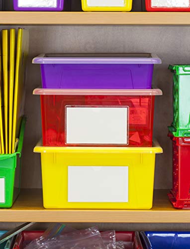 Storex Letter Size Flat Storage Tray – Organizer Bin for Classroom, Office and Home, Assorted Colors, 5-Pack (62514E05C)
