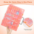 48 Grids Large Plastic Organizer Box with Adjustable Dividers, Beads Storage Containers Compartment Tackle Box Case for Crafts Hobby Small Parts Fishing Seeds Jewelry (Orange) - size: Orange-1P