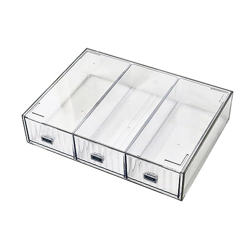 Desk Drawer Organizer, Stackable Office Supplies Desk Organizer, Plastic Plastic Storage Drawer, Desk Grocery Organizer For Stationery/Office Supplies (Clear, 3 Compartment) - color: Clear, size: 3drawers