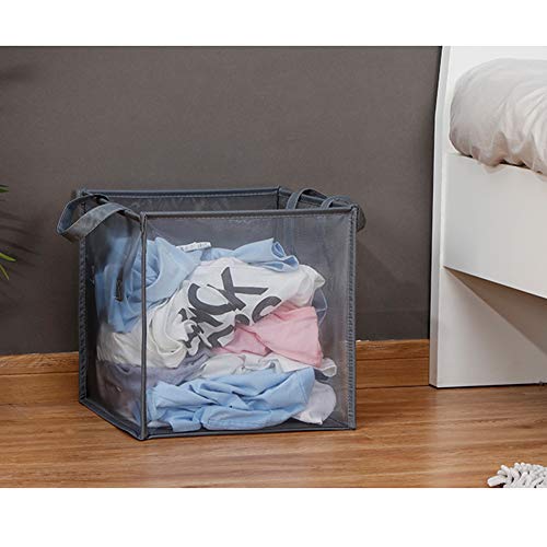 HONOMA Laundry Bags Hamper Bag with Handles,Portable &Collapsible Dirty Clothes Mesh Basket Foldable for Washing Storage, Kids Room,Dorm or Travel (Black, Single-Layer) - color: Black, size: Single-Layer