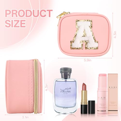 Mini Initial Makeup Bag With Led Mirror With Lights Gifts For Women Girls, Small Makeup Box For Travel Gift, Cosmetic Bag Make Up Organizer Personalized Bags Birthday Christmas Gifts For Womens (D) - style: D