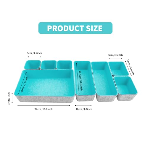 8pcs Drawer Organizers, Separators, Storage Box,Felt Storage Bins Inserts Tool Containers Toy Basket Shelf Cubes Foldable Drawer Dividers Desk Organisers- Blue&Grey - color: Blue&Grey