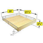 LYNK PROFESSIONAL® SELECT™ Slide Out Cabinet Organizer Pull Out Drawer, 20" x 21" Pull Out Cabinet Organizer – Pull Out Shelves for Kitchen Cabinets – Roll Out - Lifetime Ltd. Warranty, Wood Chrome - size: 20" W x 21" D - 1 Tier