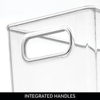 InterDesign iDesign Pantry Bin with Handles - Storage Bin for Cabinets, Fridge, or Freezer - Clear - Made in USA (Pack of 4) - size: Extra Large (Pack of 4)