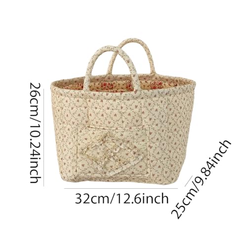 Floral Fabric Storage Basket Car Interior Storage Basket Underwear Sundries Laundry Baskets Supplies Home Organizer Bag (style 4) - color: style 4