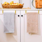 2 Pieces Metal Towel Bar Kitchen Cabinet Steel Towel Rack Bar for Hanging on Inside or Outside of Doors, Home Kitchen Bathroom(Gold) - color: Gold