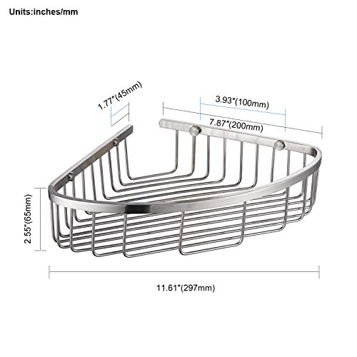 Bathroom Shower Caddy Corner Shelf, Corner-Hollow Design, Ultra Sturdy Rust-Proof Stainless Steel Shelf Organizer Shampoo Holder, Wall Mounted Storage Rack for Bathroom, Brushed Nickel - color: Nickel, size: Hollow Corner (1 Pack)