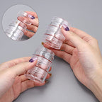 Hipiwe 6 Sets 5 Layers Plastic Round Storage Containers Small Art Craft Accessory Organizer Box 10ML Containers Jars for Jewelry Small bead Nail Designs Storage - size: 6Packs 1.5"D x3.9"H