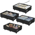Babenest 4-Pack Under Bed Storage Organizer with Clear Zippered Lid, Foldable Rolling Underbed Drawers on 6 Wheels, Space Saving Clothes, Shoes, Toy Storage for Bedroom, Dorm, Closet - size: 4 Pack