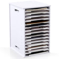 Juexica 15 Tier 8.5" x 11" Scrapbook Paper Organizer, White Cardstock File Organizer with Adjustable Shelves, Stackable Paper Trays, Desktop Storage Rack Document Holder for Desk Home Office - style: 15 Tier