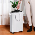 efluky Slim Laundry Hamper with Wheels, Rolling Laundry Basket for Clothes, Small Laundry Basket for Bedroom, Dorm and Laundry Room, 60L (12.7 Gallons) White