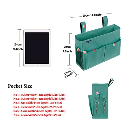Surblue Caddy Hanging Organizer Bedside Storage Bag for Bunk and Hospital Beds, Teal, Small - color: R-Teal, size: Small