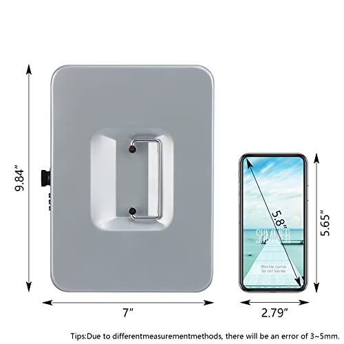 KYODOLED Large Cash Box with Combination Lock,Safe Metal Box for Money, Storage Lock Box with Money Tray,9.84"x 7"x 3.54" Lightgrey Large - color: Lightgrey, size: Large